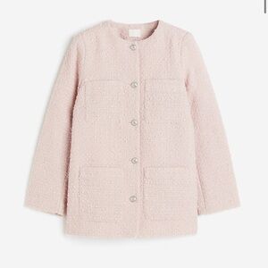 NWT H&M Pink Boucle Jacket Blazer Size Small